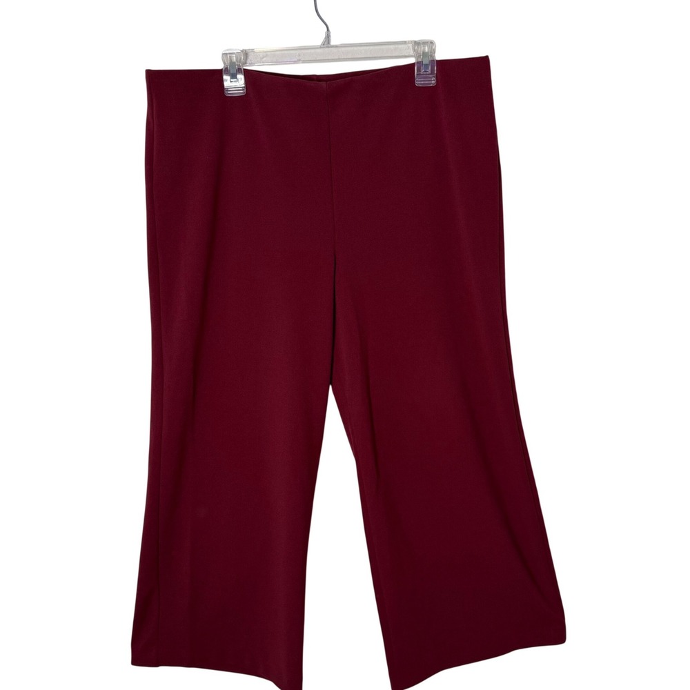 LOFT Wide Leg Cropped Pull On Pants Elastic‎ Waist Size XL Stretch Minimalist
